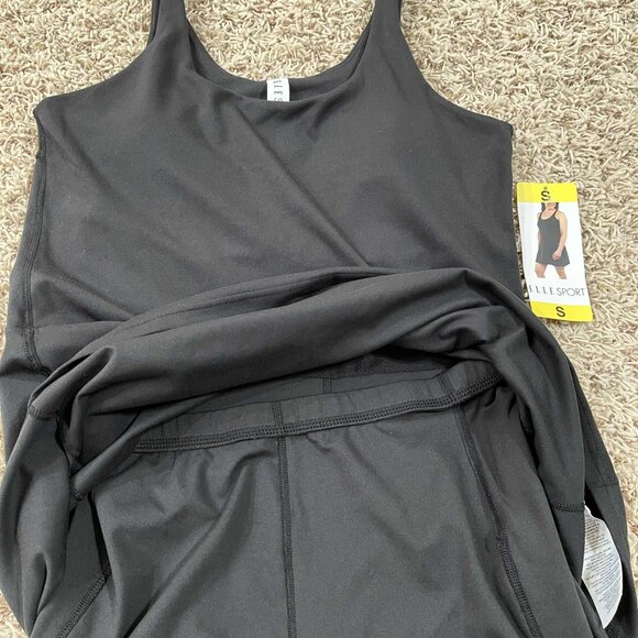 Elle Sport Women's Built-In Bra Active Tank Dress Black, Size Small (New) - Picture 7 of 16